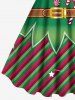 Ensemble assorti grande taille imprimé bonbons et elfes de Noël pour couples - Vert 