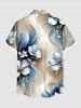 Matching Hawaii Shirt and Romper Plus Size Beach Outfit Flower Leaf Ombre Print For Couples -  