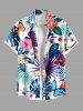 Tropical Leaf Hibiscus Flower Branch Print Plus Size Matching Hawaii Beach Outfit For Couples -  