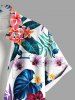 Tropical Leaf Hibiscus Flower Branch Print Plus Size Matching Hawaii Beach Outfit For Couples -  