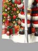 Chemise homme grande taille à imprimé sapin de Noël, Père Noël, étoiles, bonbons et flocons de neige, avec boutons et poche. - Rouge S