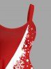 Robe débardeur grande taille à imprimé sapin de Noël et flocons de neige - Rouge 2X