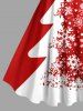 Robe débardeur grande taille à imprimé sapin de Noël et flocons de neige - Rouge 5X