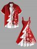 Robe débardeur grande taille à imprimé sapin de Noël et flocons de neige - Rouge 5X