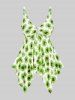 Handkerchief Sunflower Print Cinched Plus Size & Curve Modest Tankini  Swimsuit -  