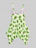 Handkerchief Sunflower Print Cinched Plus Size & Curve Modest Tankini  Swimsuit -  