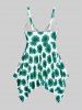 Handkerchief Sunflower Print Cinched Plus Size & Curve Modest Tankini  Swimsuit -  