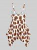 Handkerchief Sunflower Print Cinched Plus Size & Curve Modest Tankini  Swimsuit -  