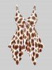 Handkerchief Sunflower Print Cinched Plus Size & Curve Modest Tankini  Swimsuit -  