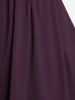 Plus Size Star Print Chain Panel Belted Short Sleeve T-Shirt -  