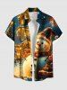Glitter Christmas Snowflake Castle Snowman Print Plus Size Matching Outfit For Couples -  