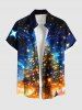 Christmas Tree Light Glitter 3D Print Plus Size Matching Outfit For Couples -  
