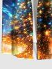 Christmas Tree Light Glitter 3D Print Plus Size Matching Outfit For Couples -  
