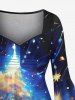 Christmas Tree Light Glitter 3D Print Plus Size Matching Outfit For Couples -  