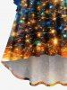 Christmas Tree Light Glitter 3D Print Plus Size Matching Outfit For Couples -  