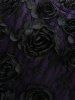 Robe débardeur trapèze en mousseline texturée à empiècements de dentelle et fleurs de rose gothique - Noir S