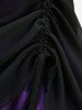 Robe débardeur trapèze en mousseline texturée à empiècements de dentelle et fleurs de rose gothique - Noir S