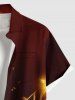 Chemise à poches boutonnées grande taille pour homme, imprimée de symboles musicaux et d'étoiles pailletées. - Café profond S