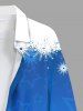 Chemise à manches longues grande taille pour homme, imprimé ombré de boules de Noël, flocons de neige et étoiles - Bleu Ciel 8XL
