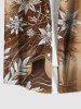 Plus Size Christmas Tree Snowflake Ombre Print Button Pocket Shirt For Men -  