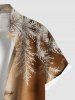 Plus Size Christmas Tree Snowflake Ombre Print Button Pocket Shirt For Men -  