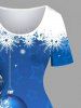 Robe trapèze grande taille à imprimé ombré de boules de Noël, flocons de neige et étoiles - Bleu Ciel XXS