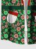 Chemise à poches imprimée de boutons et de pois pour homme, grandes tailles, motif bonbons de Noël - Vert S