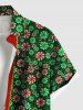 Plus Size Christmas Candy Buttons Dots Pockets Print Buttons Pocket Shirt For Men -  