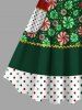 Robe débardeur à pois et boutons de Noël grande taille avec poches - Vert 4X