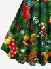 Robe débardeur grande taille imprimée chaussette de Noël, ourson, bonbons et flocons de neige - Vert XS