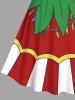 Plus Size Christmas Light Elf Candy Print Vintage Dress -  