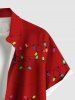Chemise à poches boutonnées imprimée de lumières de Noël grande taille pour hommes - Rouge S