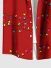 Chemise à poches boutonnées imprimée de lumières de Noël grande taille pour hommes - Rouge S