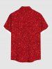 Plus Size Christmas Gingerbread Sparkling Sequin 3D Print Buttons Pocket Shirt For Men -  