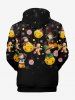 Plus Size Christmas Candy Snowflake Swnoman Bell Gingerbread Print Drawstring Pockets Hoodie For Men -  
