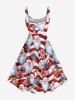Robe débardeur grande taille imprimée Noël Père Noël Bonbons - Rouge M