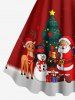 Plus Size Christmas Tree Snowman Snowflake Elk Santa Claus Print Tank Dress -  