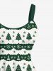 Robe débardeur grande taille à imprimé sapin de Noël et flocons de neige - Vert 5X