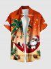 Christmas Light Snowflake Santa Claus Coconut Tree Dip Dye Ombre Print Plus Size Matching Outfit For Couples -  