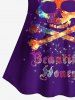Plus Size Skull Glitter Print Boyshorts Tankini Swimsuit (Adjustable Shoulder Strap) -  