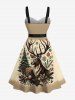 Christmas Tree Ball Snowflake Elk Print Plus Size Matching Outfit For Couples -  