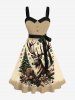 Christmas Tree Ball Snowflake Elk Print Plus Size Matching Outfit For Couples -  