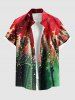 Christmas Tree Light Elk Print Plus Size Matching Outfit For Couples -  