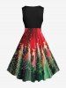 Christmas Tree Light Elk Print Plus Size Matching Outfit For Couples -  