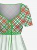Ensemble assorti grande taille pour couples, motif bonnet de Noël, pois et ruban à pois, imprimé nœud papillon. - Vert 