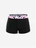 Maillot de bain tankini grande taille à imprimé pétales de fleurs, coupe shorty (bretelles réglables) - Noir L | US 12