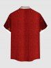 Plus Size Glitter Christmas Light 3D Costume Print Button Pocket Shirt For Men -  