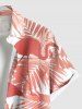 Chemise hawaïenne à poches boutons, imprimé flamants roses et feuilles tropicales, grande taille, pour hommes - orange clair S
