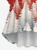 Plus Size Christmas Tree Glitter Stars Print Ruched High Low Asymmetric Dress -  