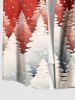 Plus Size Christmas Tree Glitter Stars Print Button Pocket Shirt For Men -  